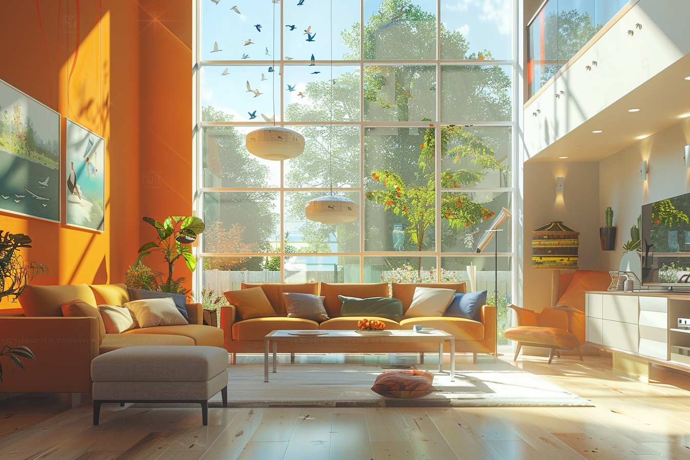 Stratégies de sélection de peinture pour harmoniser les couleurs dans un intérieur de maison ouverte, illustrant élégance et style.